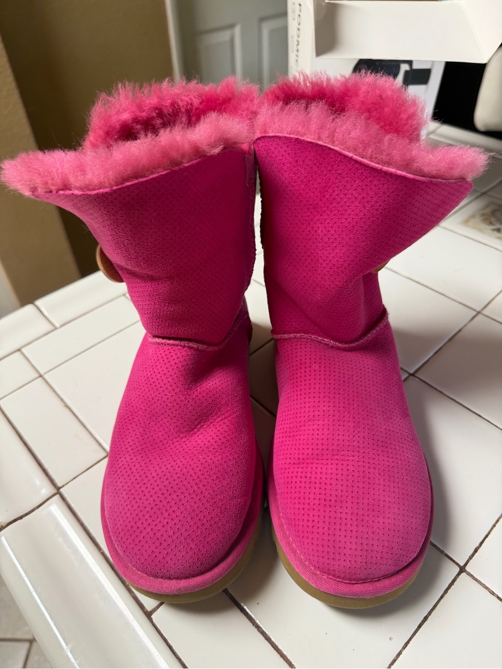 UGG Women's Plush Shearling Boots - Bright Pink